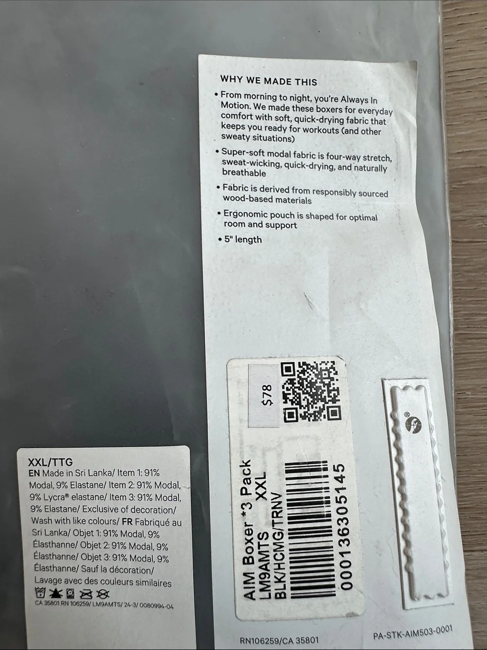 lululemon athletica 3-Pack Boxer Briefs - Black, Navy, Gray Always In Motion
